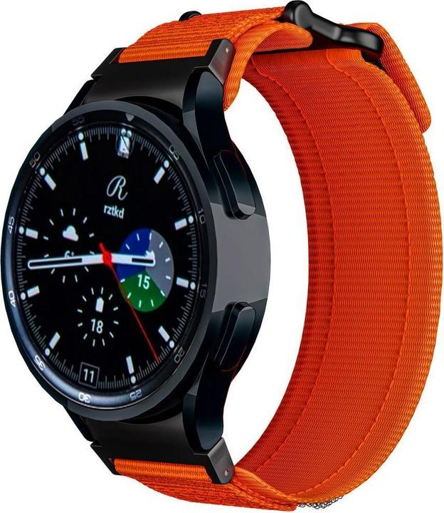 Actual product image Tech-Protect Scout Pro Strap for Samsung Galaxy Watch 4 / 5 / 5 Pro / 6 / 7 / FE - Orange (Nylon)