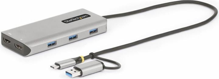 StarTech COM USB-C & USB-A Multiport Adapter Dual HDMI 4K/1080p 3-Port USB Hub USB-C to A Dongle Min (USB-C, 3 Ports)