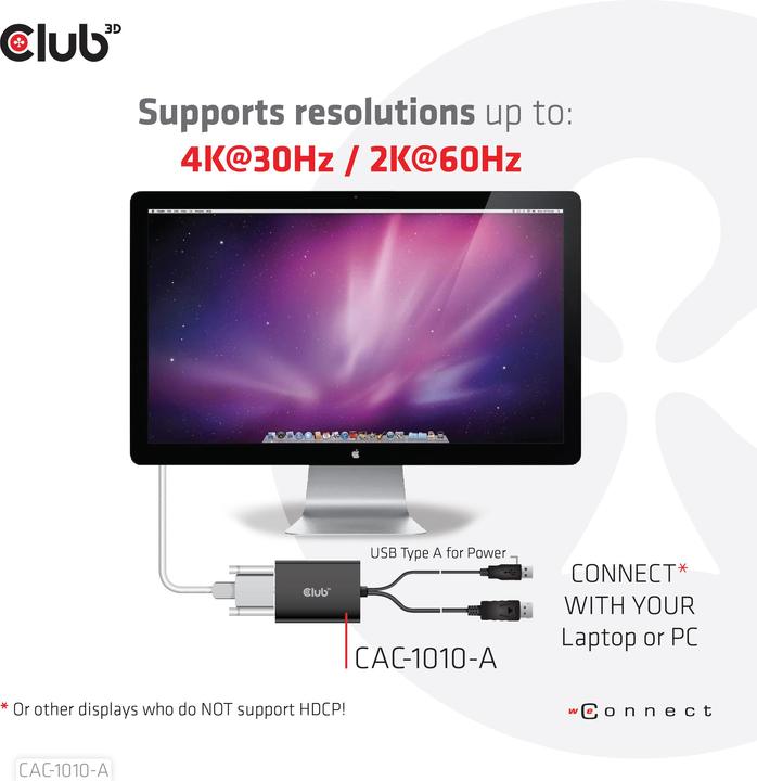Immagine prodotto Club 3D Da DisplayPort a DVI-D Dual Link HDCP OFF (DVI, 0.82 cm)