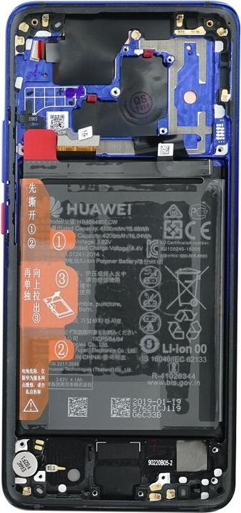 Actual product image Huawei Display Unit + Frame + Battery Mate 20 Pro twilight 02352GGC (Rechargeable battery, Mate 20 Pro)