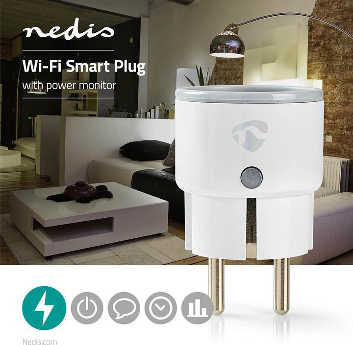 Produktbild Nedis WLAN Smartplug (WIFIP110FWT) - Energieüberwachung, Schuko Typ F, 10 A