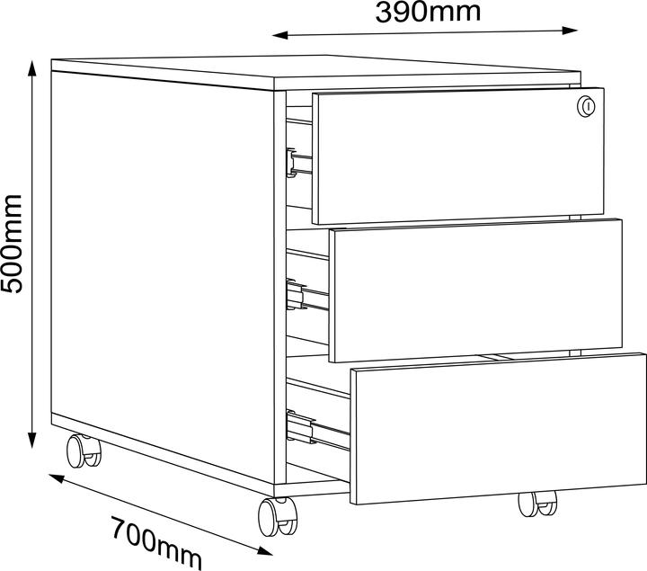 Nährwerte und Zutaten VCM Büro Rollcontainer Salia 3 Schublade (50 x 39 x 70 cm)