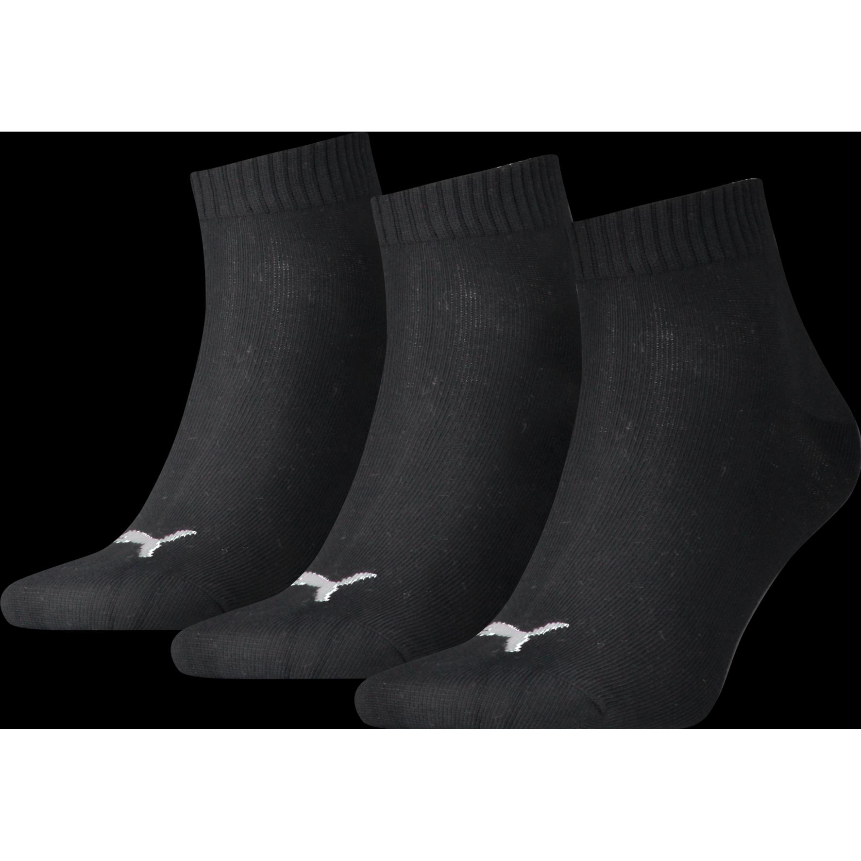 Thumbnail - Puma, Damen, Socken, Viertel Ebene, Schwarz, (3er Pack, 47 - 49)