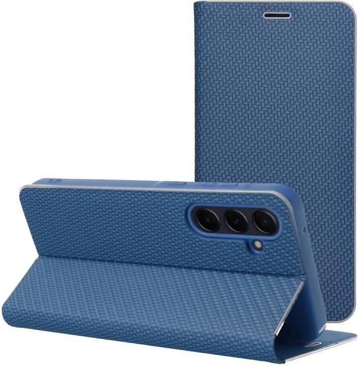 Actual product image OEM Book case LUNA Book Carbon for XIAOMI Redmi Note 13 Pro Plus 5G blue (Xiaomi Redmi Note 13 Pro 5G)