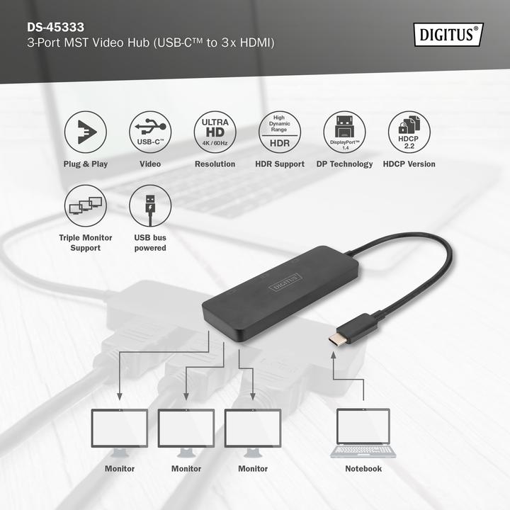 Produktbild Digitus DS-45333 (USB-C, 3 Port)