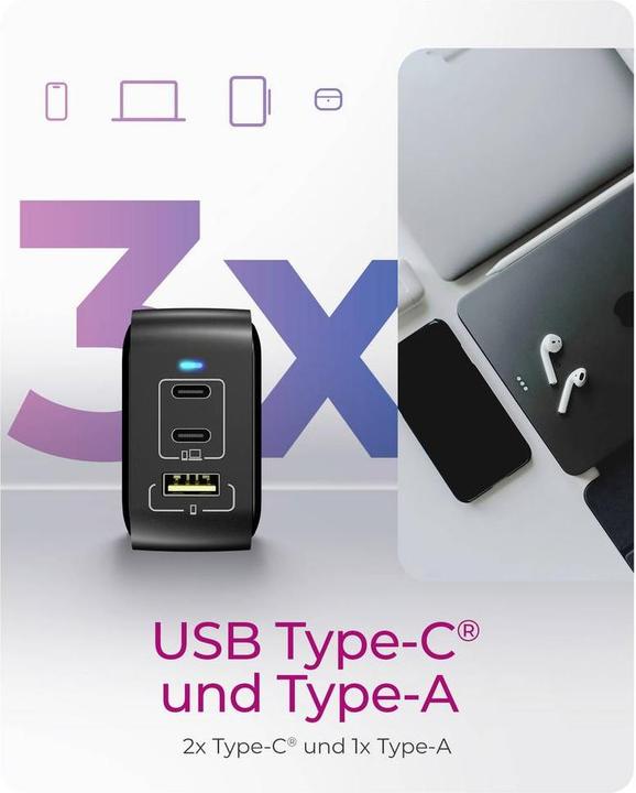 Produktbild Icy Box IB-PS1030-PD (65 W, 3 Ports)