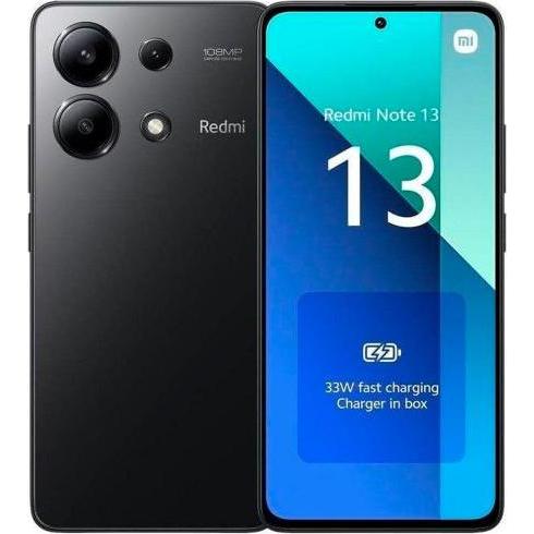 Xiaomi Redmi Note 13 (128 GB, Midnight Black, 6.67", Dual SIM, 108 Mpx, 4G), Smartphone, Schwarz