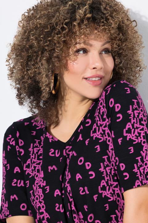 Actual product image Ulla Popken Letter Print Short Sleeve Tee (42, 44)