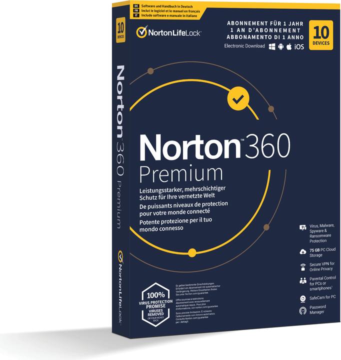 Image du produit Norton 360 Premium (10 Utilisateur, 12 mois)