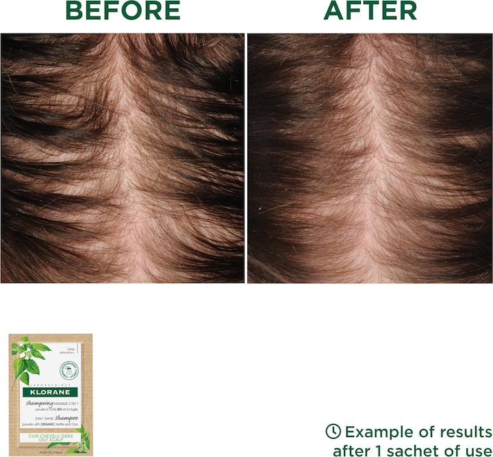 Produktbild Klorane Maske Shampoo-Puder mit BIO-Brennnessel (24 ml, Flüssiges Shampoo)