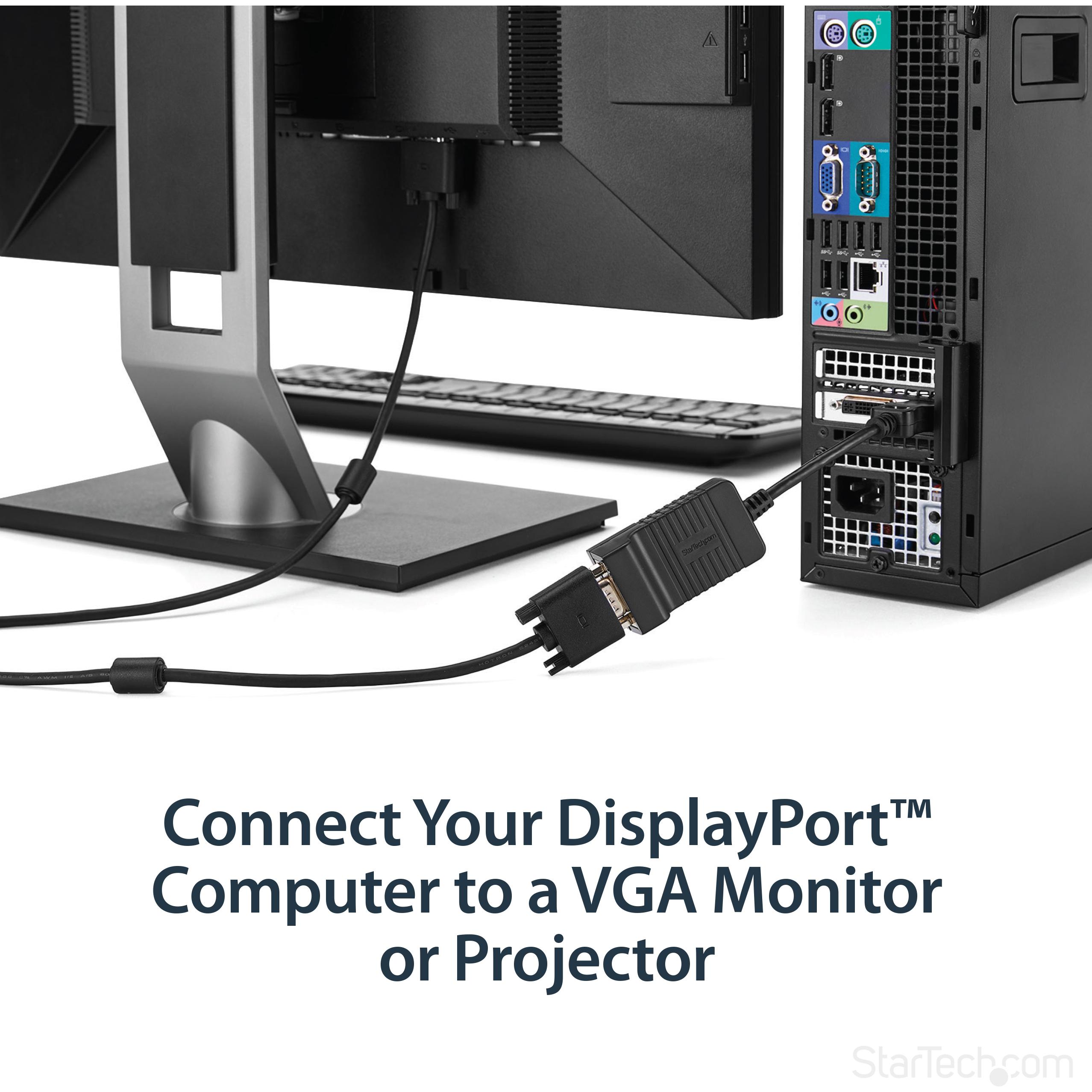 Thumbnail - StarTech Displayport To VGA Converter (VGA, 25.40 cm), Data + Video Adapter, Schwarz