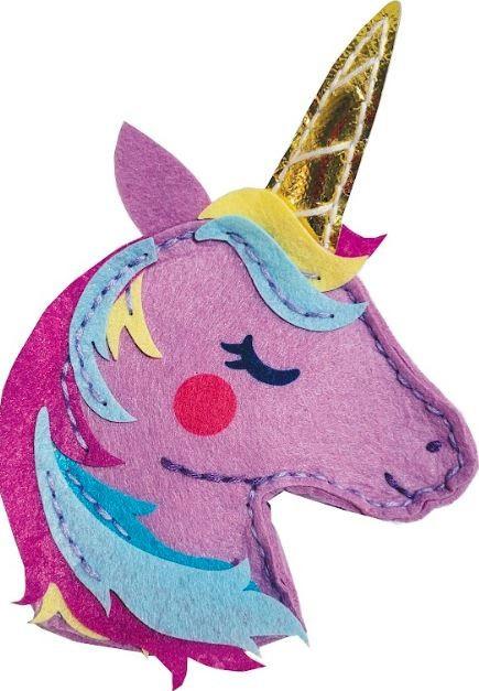 Actual product image Stnux Rinkinys creative purse unicorn purple handmade from felt