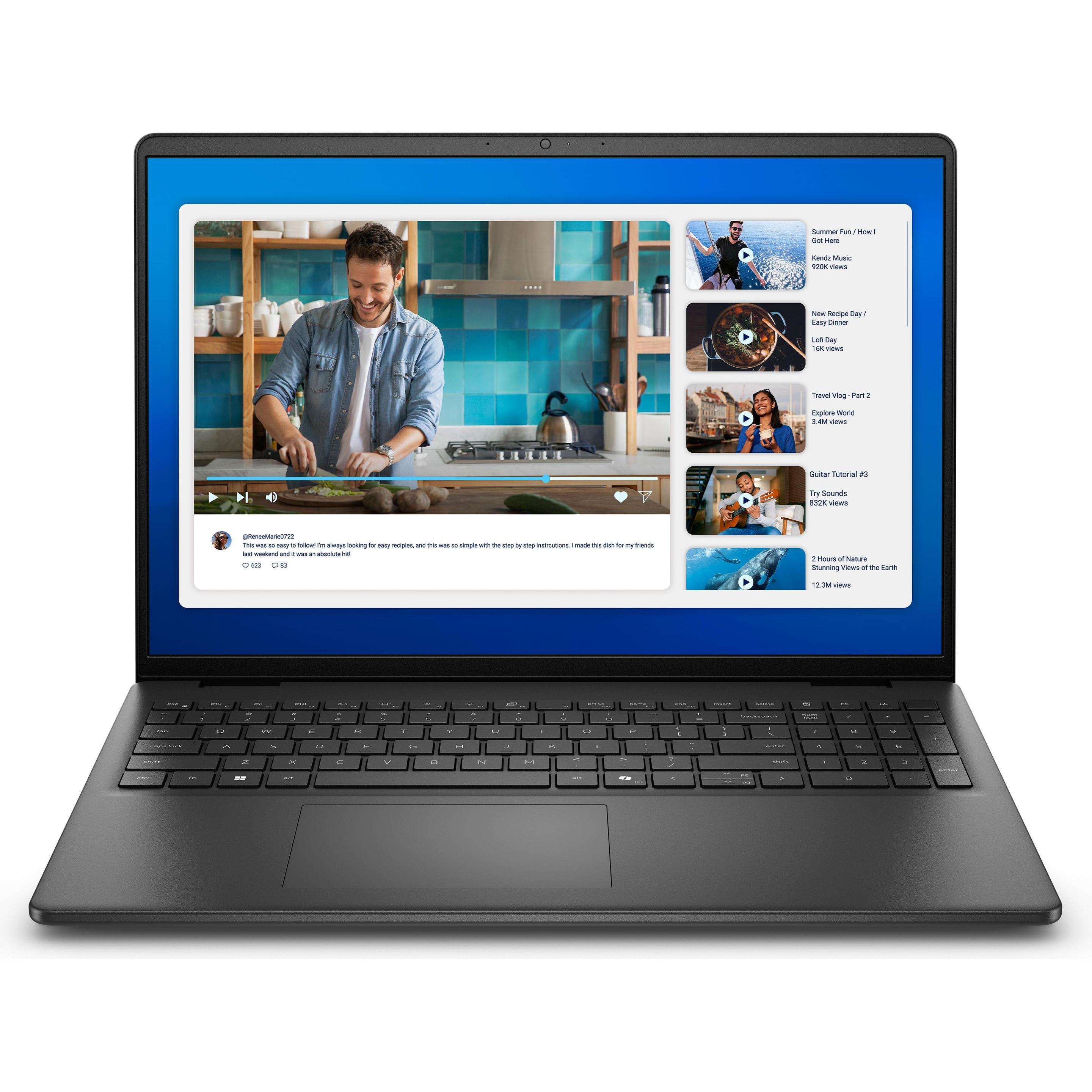 Dell 16 DC16250 (16", 512 GB, 16 GB, US, Intel Core 5 120U), Notebook, Schwarz