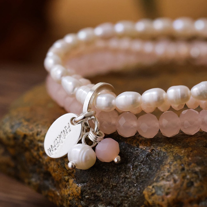 Produktbild Andreani Armband aus echten Süsswasserperlen mit Glas (8 cm, Glas)
