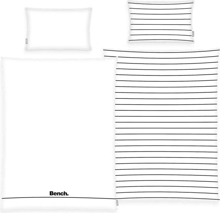 Actual product image Herding Klaus GmbH Bedding set Bench with stripes light gray / black (Duvet cover, 5 x 26 x 39 cm)