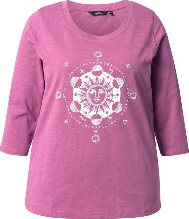 Image du produit Ulla Popken T-shirt à col rond et manches 3/4, coupe Classic, strass (46, 48)