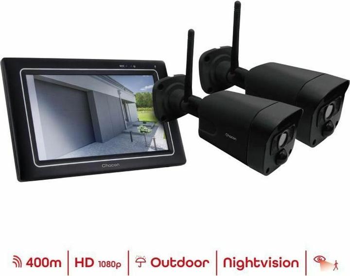 Productafbeelding Chacon 2 wireless HD cameras with screen (1920 x 1080 Pixels)
