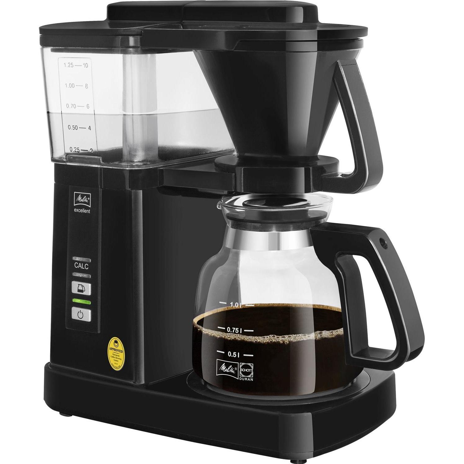 Melitta Excellent 5.0, Filterkaffeemaschine, Transparent, Schwarz