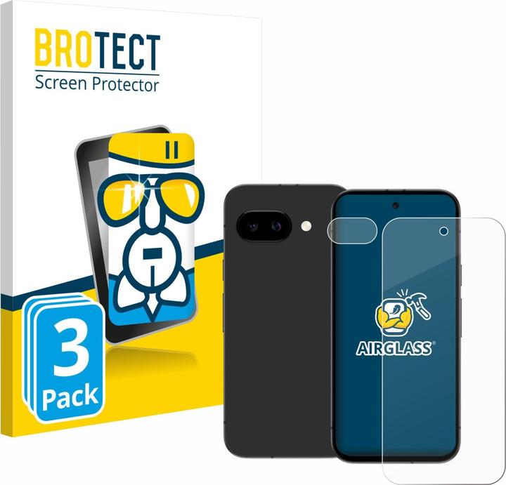 Produktbild BROTECT Schutzglas Schutzfolie Displayschutz Display Schutz Glas Folie klar (3 Stück, Google Pixel 9a)