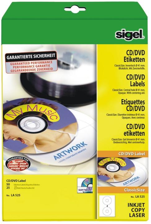 Immagine prodotto Sigel Etichette CD/DVD