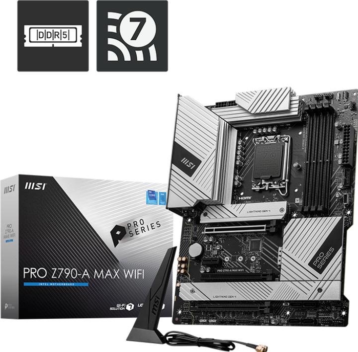 Image du produit MSI PRO Z790-A MAX Wifi (Z790,S1700,ATX,DDR5) (LGA 1700, Intel Z790, ATX)