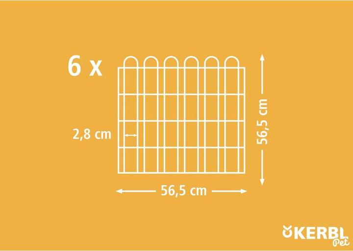 Actual product image Kerbl Outdoor enclosure, galvanised, 6 grids 56.5x56.5 cm, with door and net