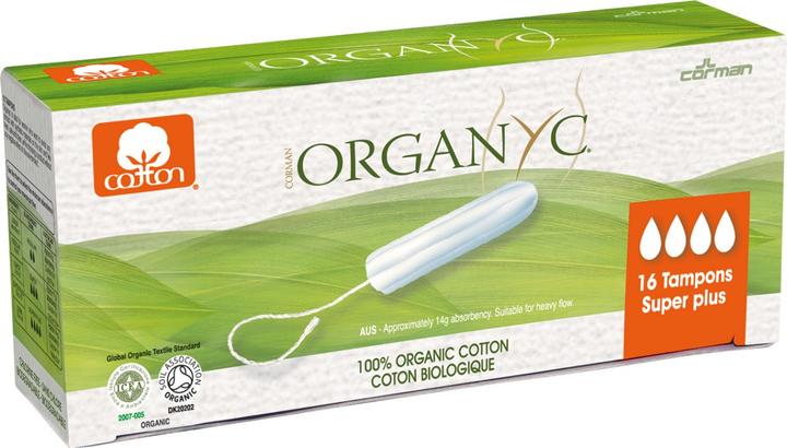 Image du produit Organyc Tampons Super Plus sans applicateur - 100% coton biologique (16 x, Large plus)