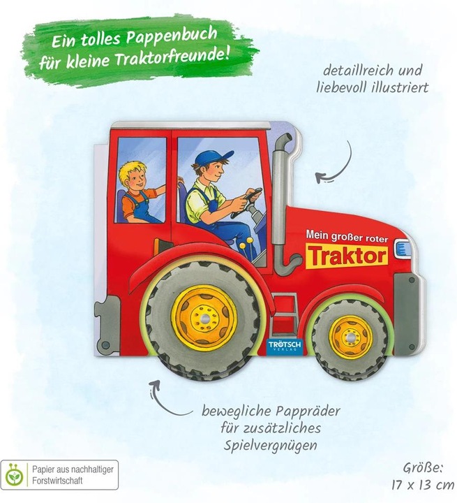Immagine prodotto Libro di cartone Libro della ruota Il mio grande trattore rosso (Tedesco)