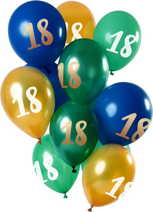 Image du produit Folat Ballons 18 ans Vert-Or 30cm - 12 pièces (12 x)