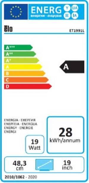 Label énergétique ēlo 1991L Open Frame (1280 x 1024 pixels, 19")