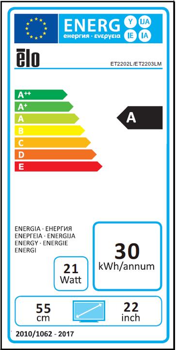 Energielabel ēlo 2202L (1920 x 1080 Pixels, 21.50")
