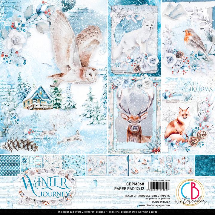 Produktbild Ciao Bella Scrapbook-Papier "Winter Journey", 12 Blatt, 30,5 x 30,5 cm (190 g/m², 12x)