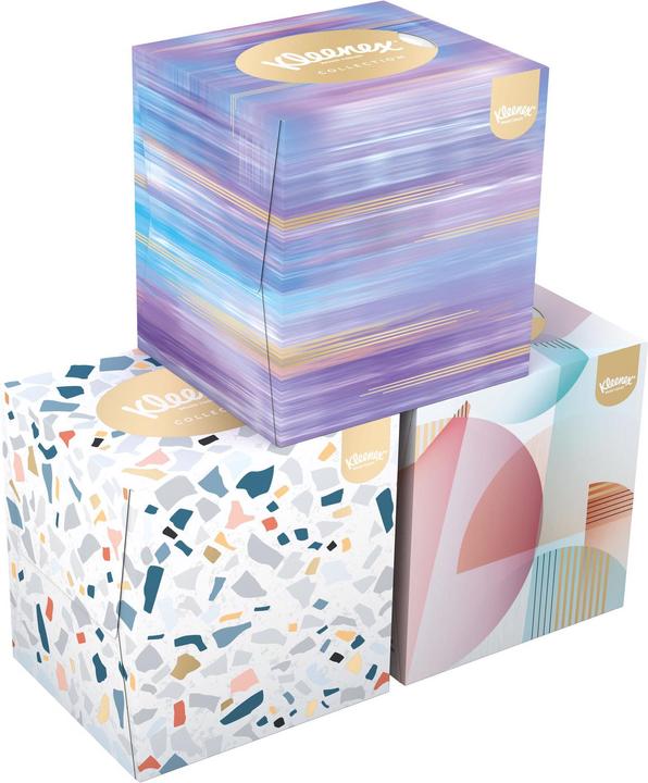Actual product image Kleenex Collection Cosmetic Tissues Cube Trio