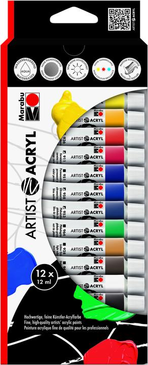 Image du produit Marabu Assortiment d'acryliques d'artistes (12 ml)