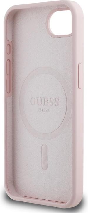 Guess - Silicone Script Metal Logo (GUHMPSE4SMBSLP) - iPhone 16e - Pink
