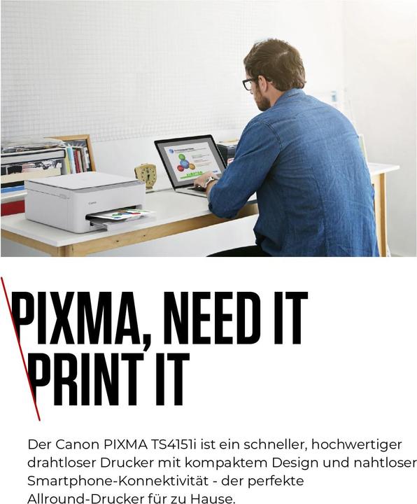 Actual product image Canon PIXMA TS4151i White/Grey (Colour)