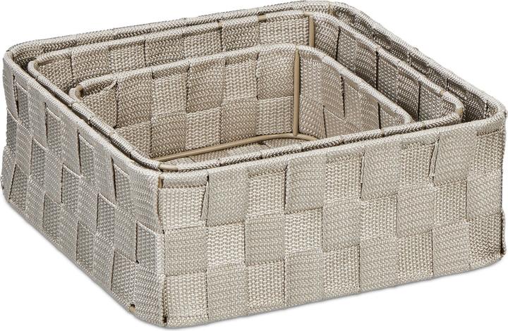 Actual product image Relaxdays 3x storage basket (1 x, 24 x 24 x 9.5 cm)