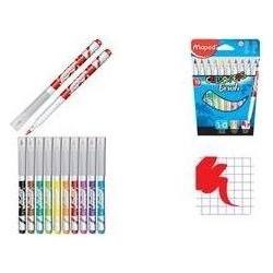 Thumbnail - Maped, Malstifte, ColorPeps Brush (Orange, Rot, Grün, Weiss, Schwarz, Braun, Dunkelblau, Gelb, Rosa, Lila, Hellblau, Hel...