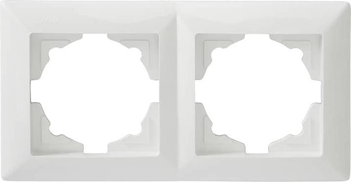 Produktbild Gunsan Visage 2-fach Rahmen / Steckdosenblende für 2x Steckdosen, Schalter, Dimmer Weiss
