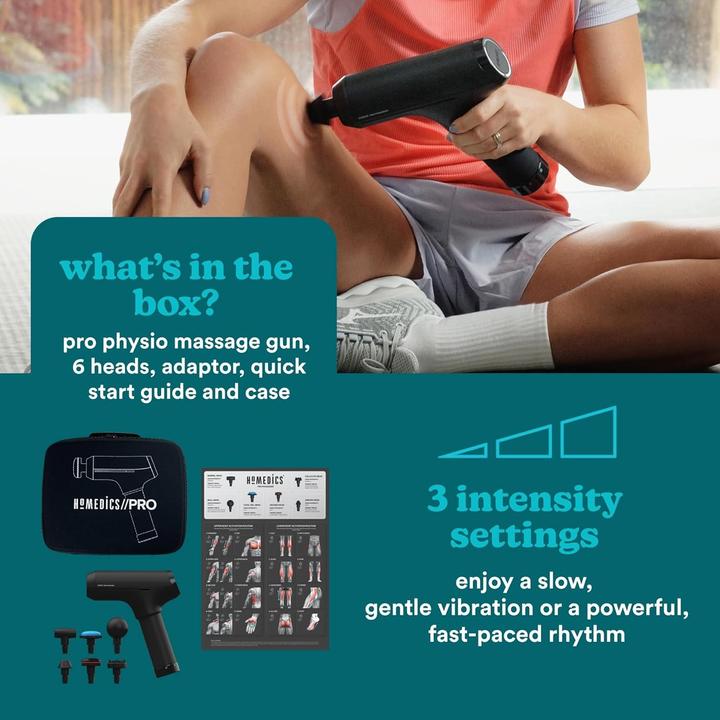 Actual product image Homedics Pro Physio Massage Gun with Heat (6 Steps, 300 min)