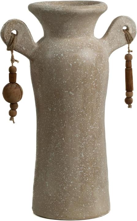 Keramikvase mit Holzaufhängern (1x)