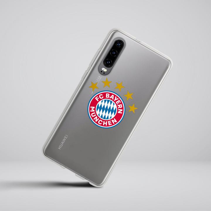 Produktbild DeinDesign Silikon Hülle für Huawei P30 Handyhülle Case Smartphone Schutzhülle FC Bayern München FCB Sterne (Huawei P30)