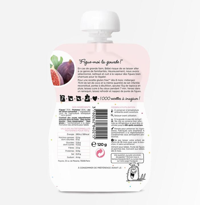 Actual product image Popote Quetschie Feige BIO (120 g)