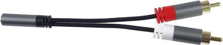 Produktbild PremiumCord kabel HQ Jack 3.5mm Female - 2x CINCH Male 15cm (0.15 m, Cinch Kabel)