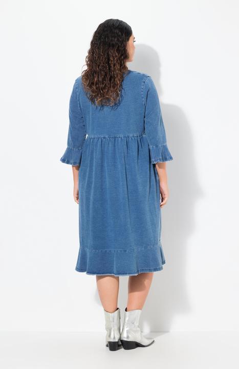Produktbild Ulla Popken Midikleid, Zipper, A-Linie, Rundhals, 3/4-Arm (54)