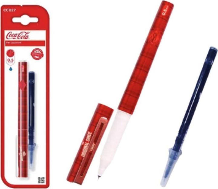 Coca Cola 0,5 mm Fineliner avec recharge Coca-Cola interchangeable (Rouge, 1x)