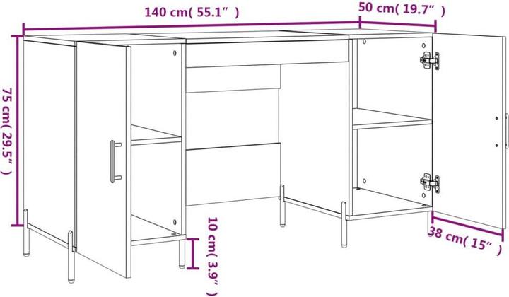 Image du produit vidaXL Schreibtisch (50 x 50 x 75 cm)