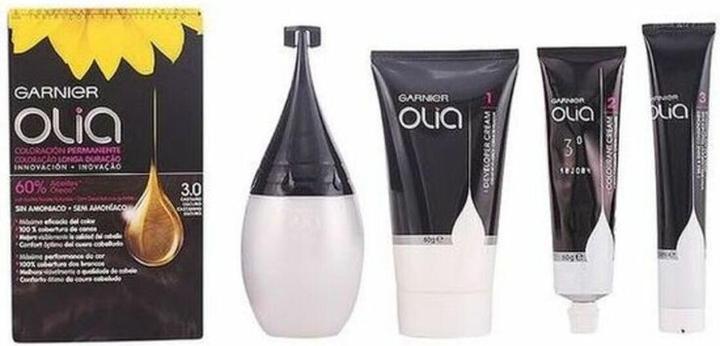 Produktbild Garnier OLIA Coloración Permanente #3,0 Castaño Oscuro 4 pz (Dunkles Kastanienbraun)