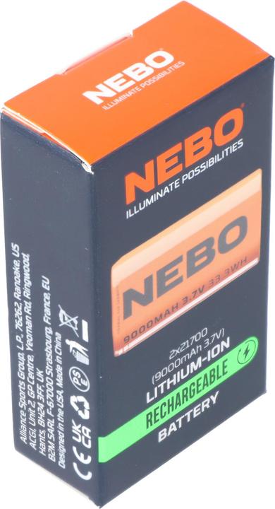 Produktbild Nebo wiederaufladbare Batterie 2x21700, 9000 MAH (1 Stk., 21700, 9000 mAh)