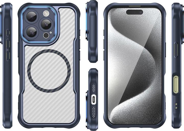Actual product image Hurtel Leading Series MagSafe Silicone Case for iPhone 16 Pro - Blue (Apple iPhone 16 Pro)